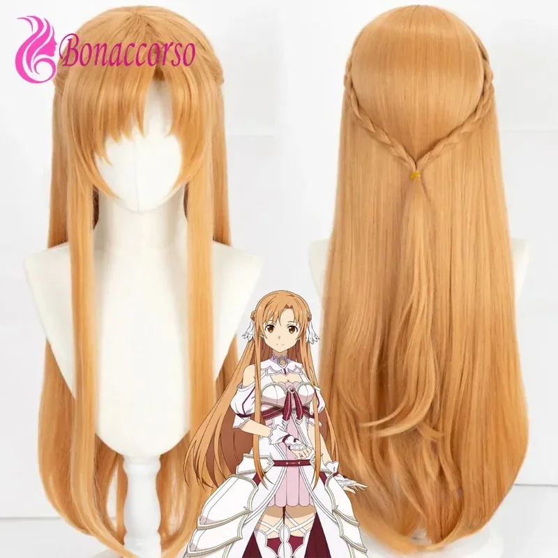 AIAI 2025 Asuna السيف الفن على الانترنت تأثيري الاصطناعية شعر مستعار طويل مستقيم ساو أنيمي Coser التصميم نمط لطيف فتاة كوميك كون #2