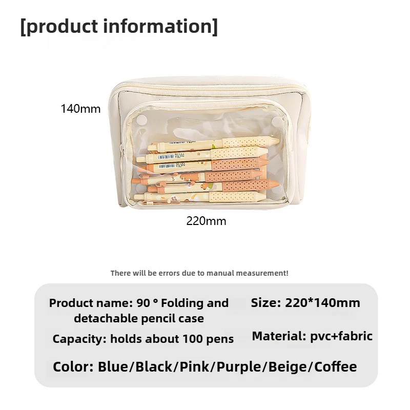 9-lagiges, doppelseitiges, abnehmbares Stiftetui mit großer Kapazität, einfache dreidimensionale Flip-Briefpapiertasche, multifunktionale Aufbewahrungstasche – Detail 5