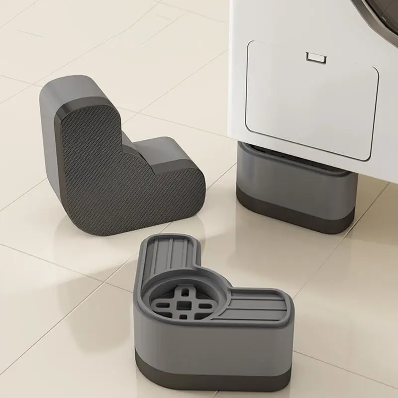 4Pcs Shock-Absorbing Washing Machine Mats - Anti-Slip, Shockproof, Noise Reduction, Refrigerator And Washing Machine Noise Reduc