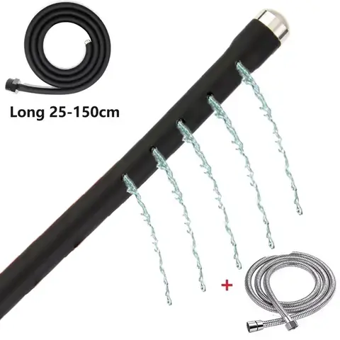 25 to 100cm Long Douche Silicone Enema Syringe 5 Holes Anal Enema Shower Cleaning Head Anal Beads Butt Plug Nozzle Tip  Gay