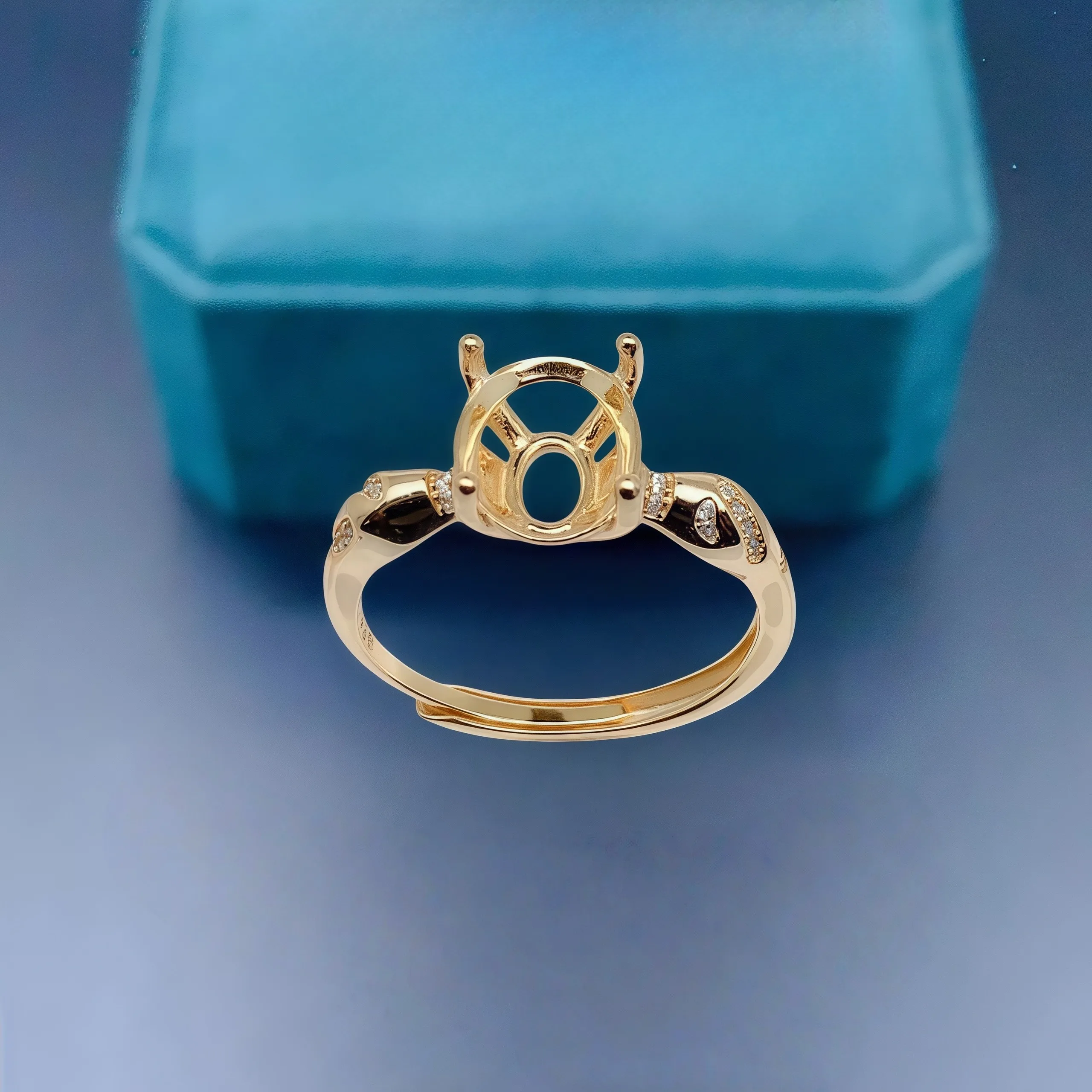 

L S925 Sterling Silver DIY Empty Holder Ring Setting 8*10mm Oval Stone Fine Simple Design Luxury Zircon Charm Jewelry for Woman