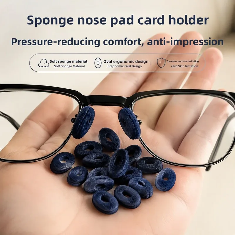 30PCS Sponge Glasses Nose Pad Covers, Soft Anti‑Pressure Nose Sleeves Non‑Slip Cushion for Spectacle Frame Accessories