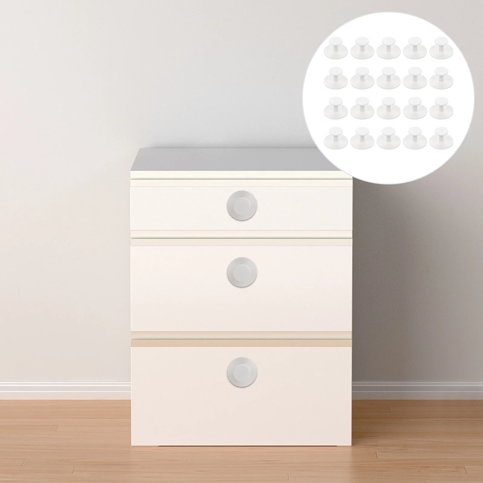 

20Pcs Adhesive Cabinet Knobs Self-Stick Pull Handles for Kitchen Drawer Wardrobe Door Window Instant Punching-