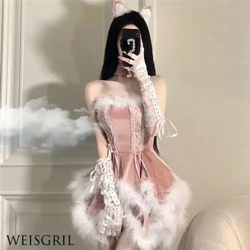 زي تنكري مثير للنساء بتصميم فتاة القطة أو الفأر أو الغزال، مقاس كبير، مناسب لحفلات رأس السنة الجديدة وعيد الميلاد والهالوين