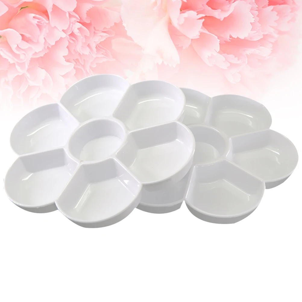 2 قطعة صينية رسم على شكل زهر البرقوق السيراميك المقلد محمولة لأدوات لوحة الطلاء الفنية لخلط الألوان المائية الزيتية #6