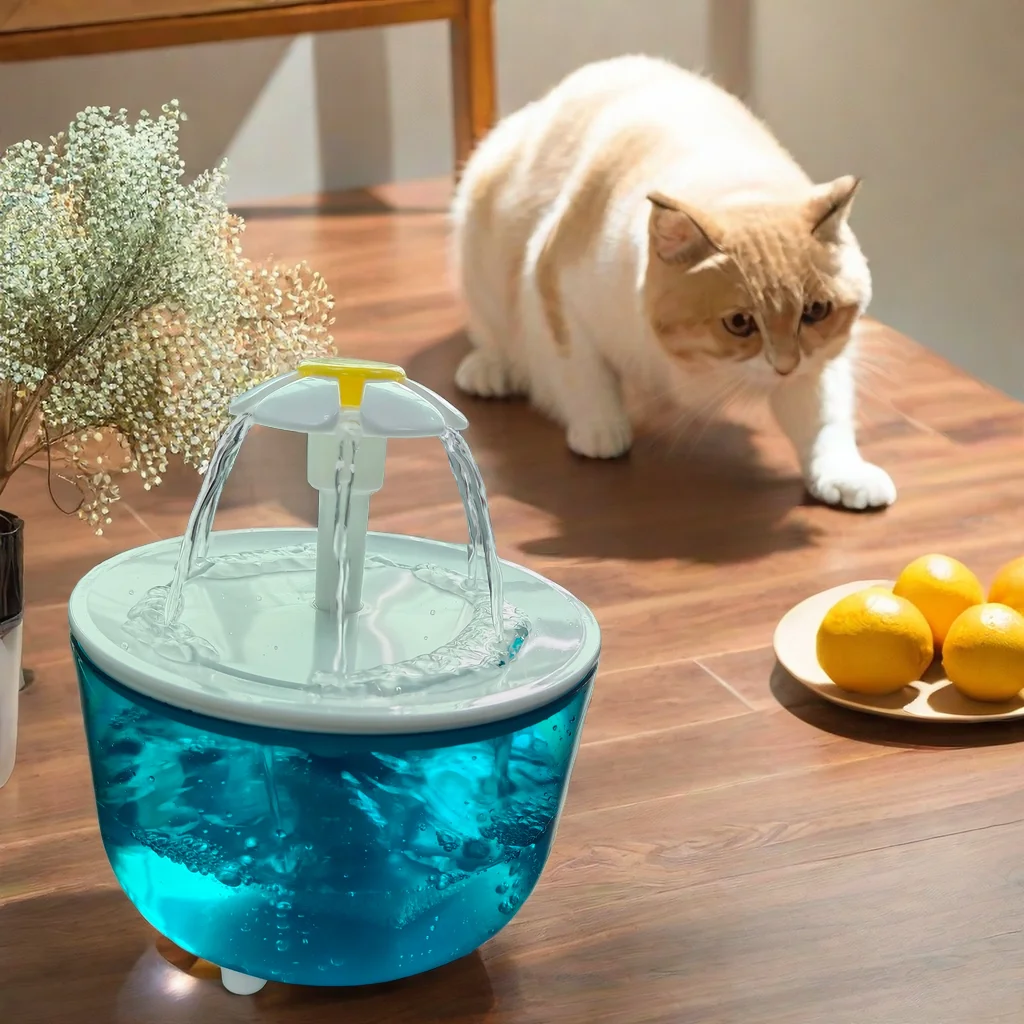 Katzen-Trinkbrunnen, 1,2L Zirkulierender Haustier-Wasserspender, USB-Betrieben, Geräuscharm, mit Filterschaum für Katzen und Kleine Hunde – Detail 8
