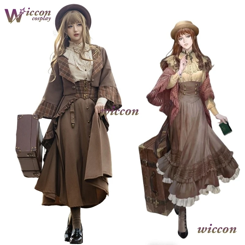 قبعة المحكمة الملابس Fors جدار أنيمي سيد الألواح تأثيري Steampunk نمط فستان بني هالوين الكرة ثوب النساء القمصان معطف HQ