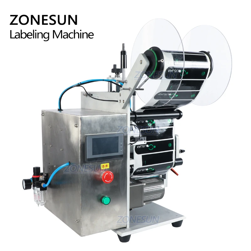 ZONESUN ZS-TB100SW Semi Automatic Packing Laebls Machine Medicine Applicator Desktop Sticker Round Bottle Labeling Machine