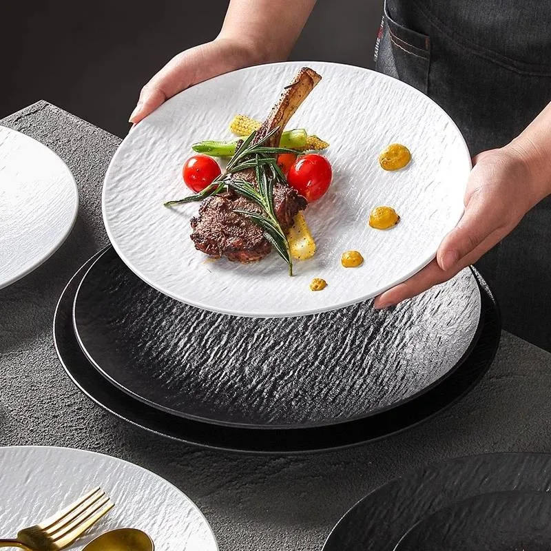 

Designer Nordic Dinner Set Plates White European Elegant Round Plates Dinner Set Ceramic Luxury Vaisselle Cuisine Kitchen Dishes