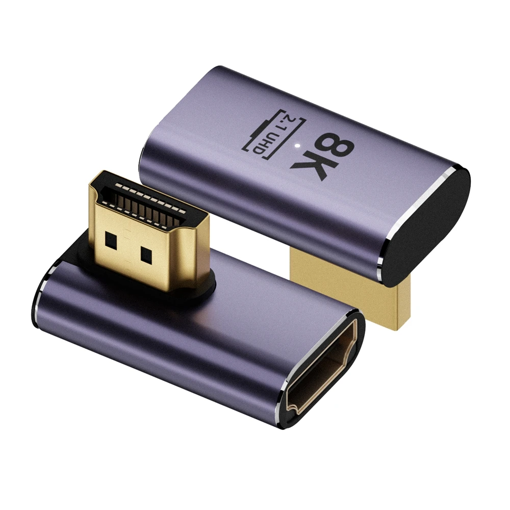 8k 48gbps hdtv 2.1 محول 90 درجة الزاوية اليمنى ذكر إلى أنثى hd محول محول لأجهزة الكمبيوتر المحمول hdtv ps4 ps5