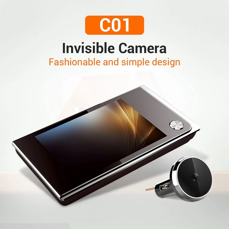 C01 3.5 Inch Digital LCD 120 Degree Peephole Viewer Photo Visual Monitoring Electronic Cat Eye Camera Doorbell Camera