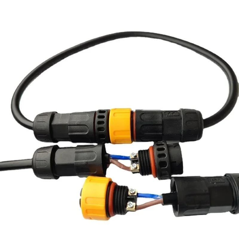 IP67 M19 2Pin Male Female Connector 3Pin Outdoor Waterproof Docking Aviation Plug 25A High-power Screw Locking Wire Connectors
