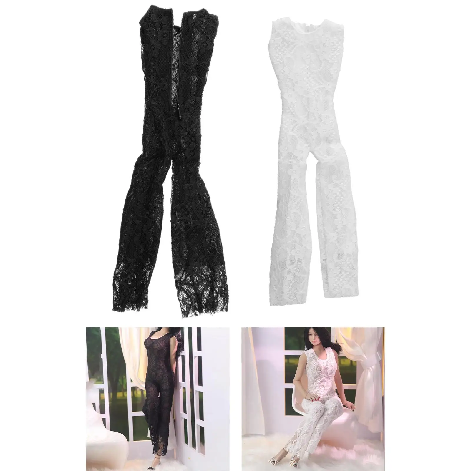 

Female Figure Sleeveless Lace Jumpsuit 1/6 for 12'' Female Dolls Dress up