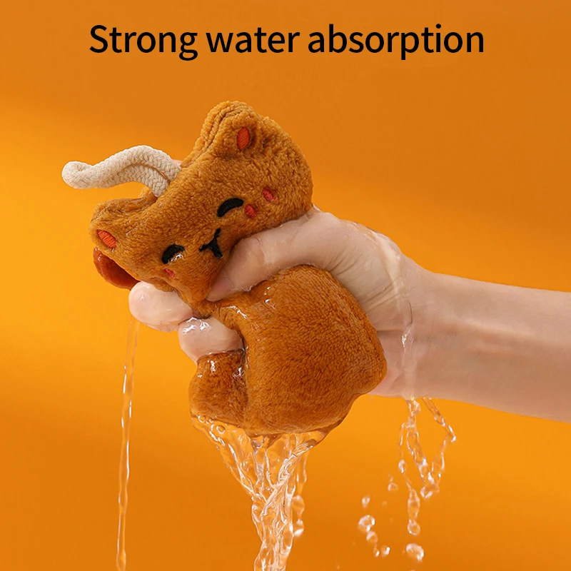 Cartoon Cat Hand Towel Children's Towels Absorbent Hanging Hand Towels for Bathroom Kitchen Serviettes Cleaning Rag image 2