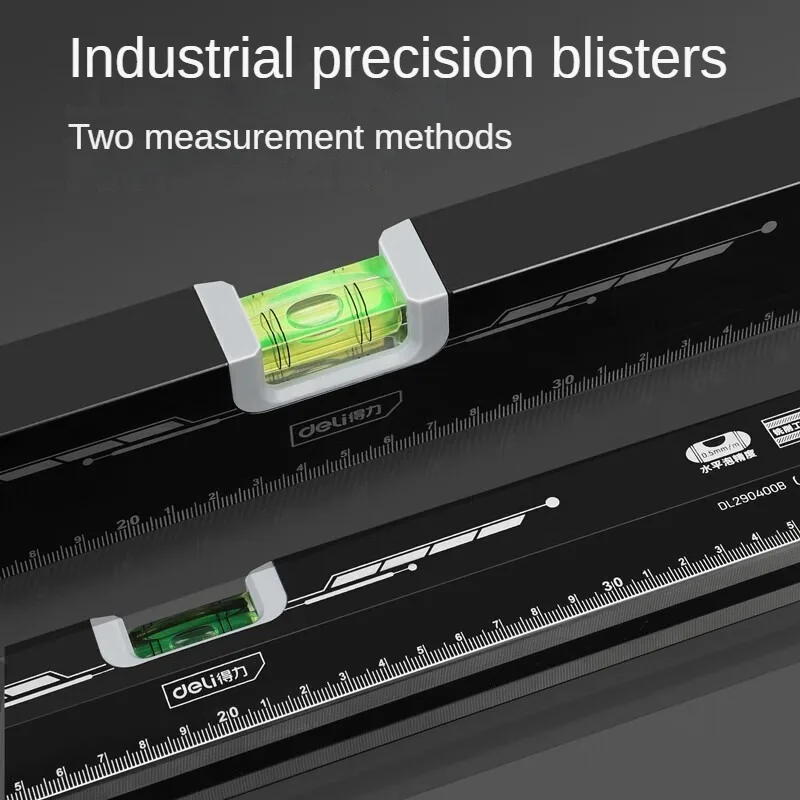 Deli righello di livello ad alta precisione 3/4/500mm righello in lega di alluminio per uso domestico piccolo righello di livello stampato a spruzzo