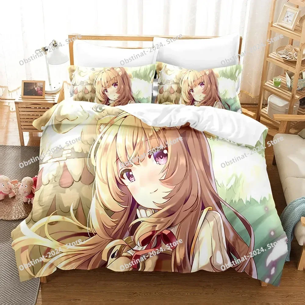 3D The Rising of the Shield Hero Bedding Set Printed Bed Set With Pillowcase Bed Duvet Cover Soft Single Double Queen King Size