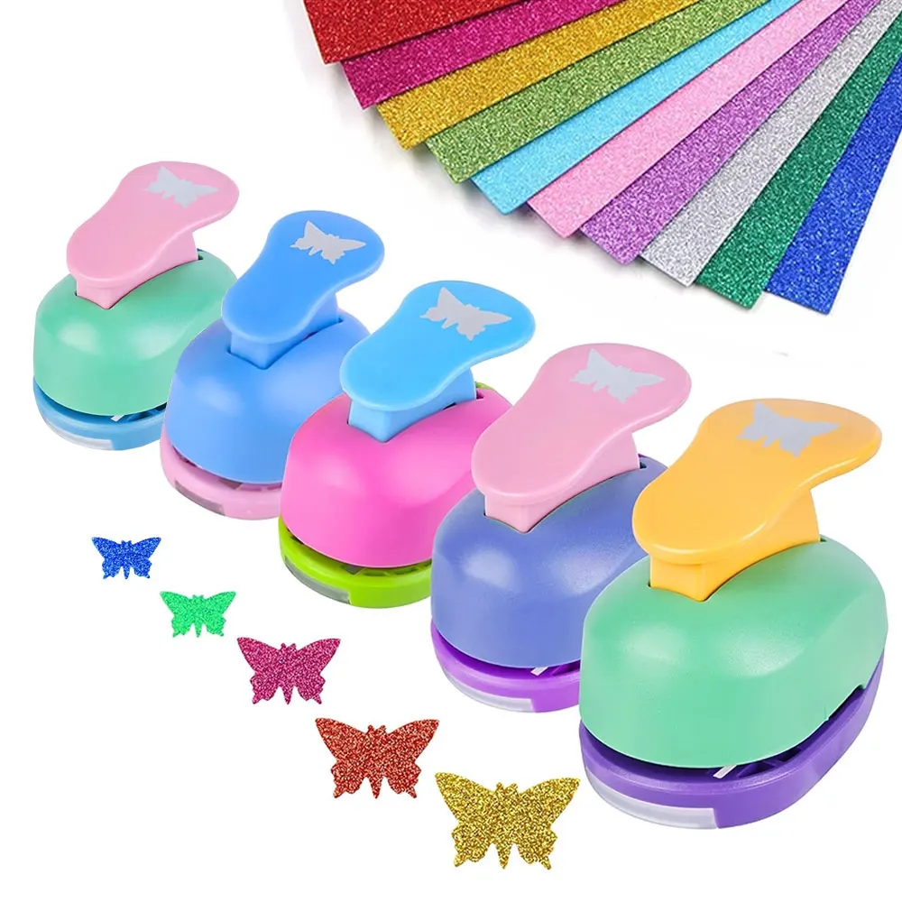 Butterfly-shaped hole punch, scrapbook hole punch, suitable for paper crafts, card decorations and DIY crafts (random color)