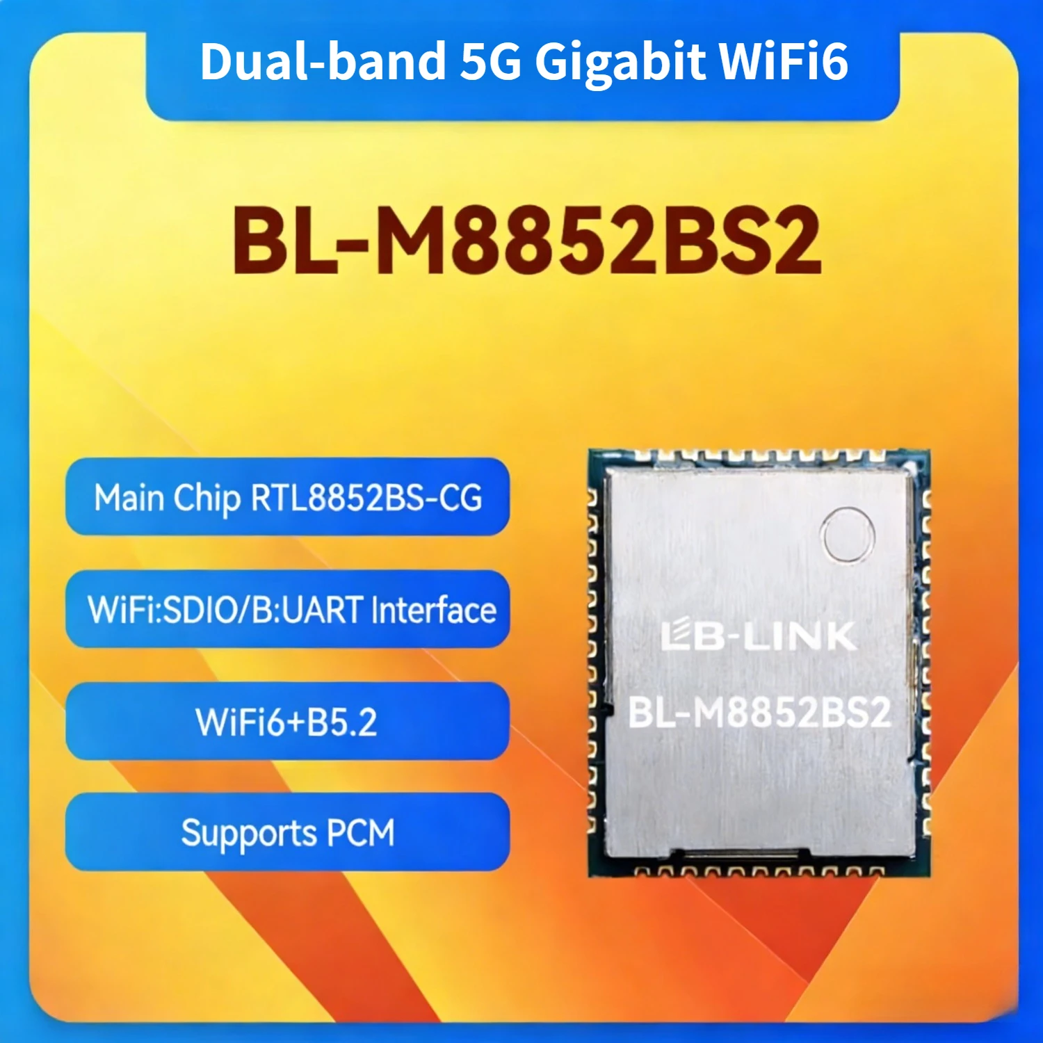 M8852BS2 Realtek RTL8852BS 5G Dual-Band Gigabit WiFi6 Module with Screen Mirroring Wireless Video Transmission Bluetooth for Pro