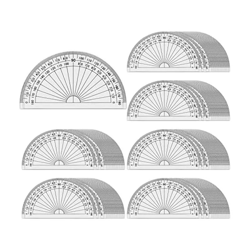 AT16 100 Pcs Math Protractors Plastic Protractor 180 Degrees,Protractors Bulk for Classroom, Protractor Set for Engineering