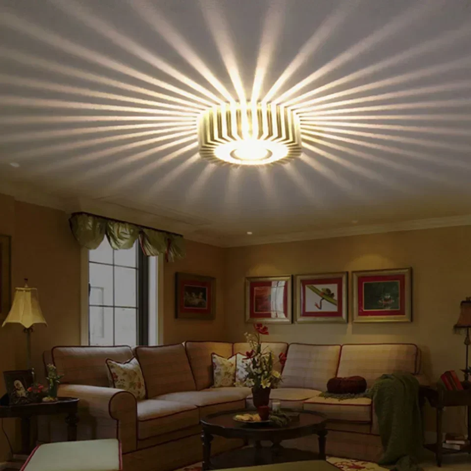 3W RGB LED Ceiling Light Novelty Sunflower Aluminum Surface Mount/Embeded LED Ceiling Light for KTV Bar Corridor Home Decor