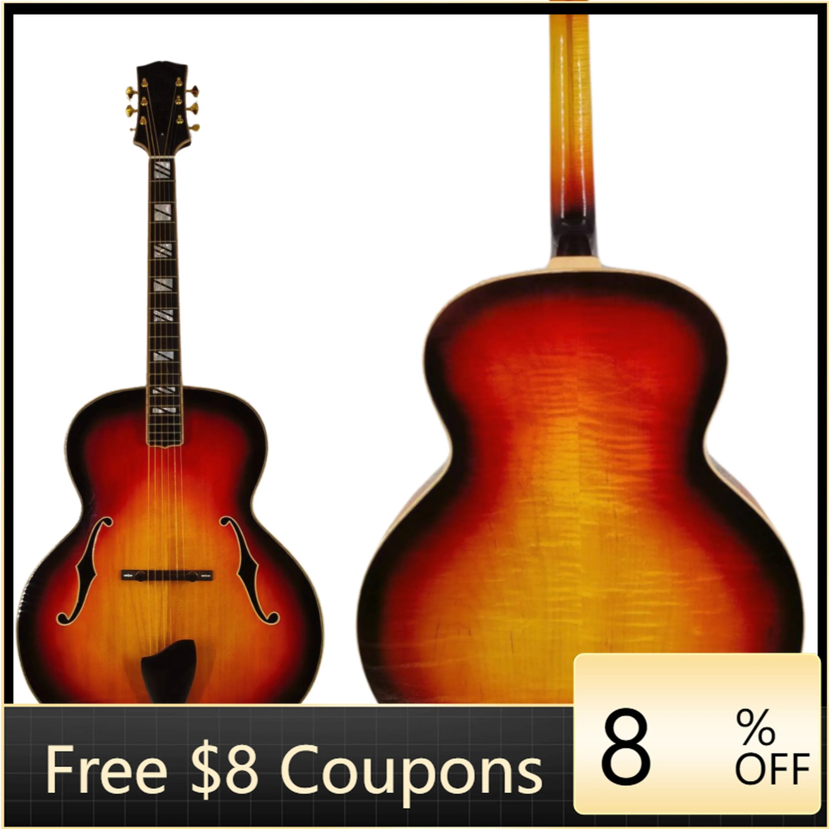 

STLF Yunzhi Customizable Archtop Jazz Acoustic Guitar Handcrafted with Maple Carved Solid Body and Ebony Fingerboard by Craftsme