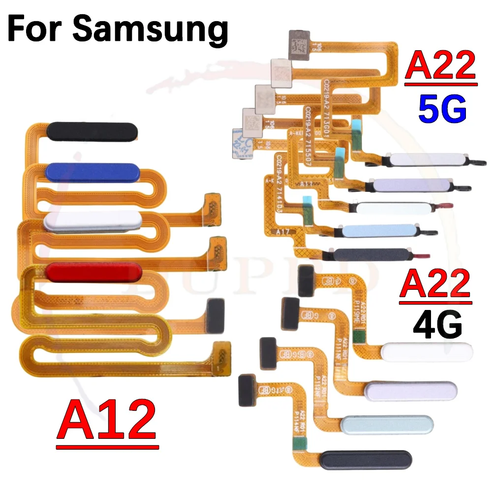 Power Home Button Menu Return Key Fingerprint Touch ID Recognition Sensor Flex Cable For Samsung A12 A125 A127 A22 A225 A226