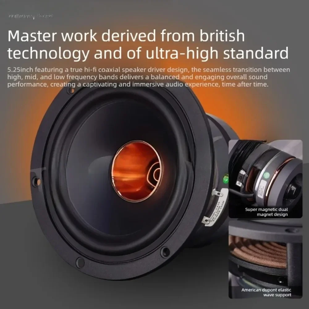 for KYYSLB 4ohm Home Fever HIFI Grade Coaxial Passive Bookshelf Speaker Desktop Audio 2.0 Home Audio Sound Wooden Speaker