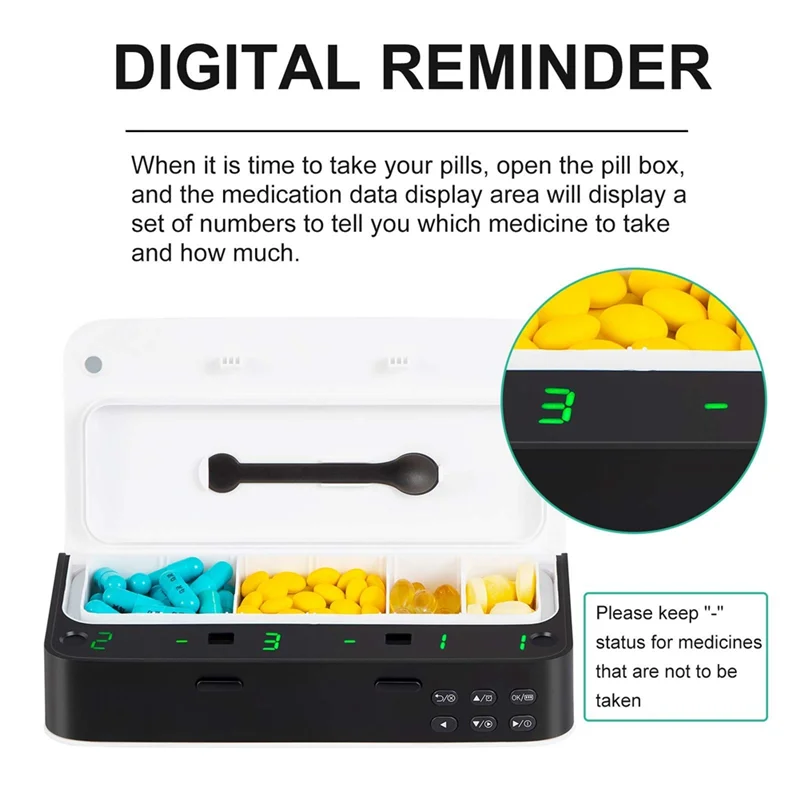 1 PCS Smart Pille Dispenser Medizin Pille Box Organizer Für Lagerung Organizer Container Für Pillen Box (Weiß)-N33R