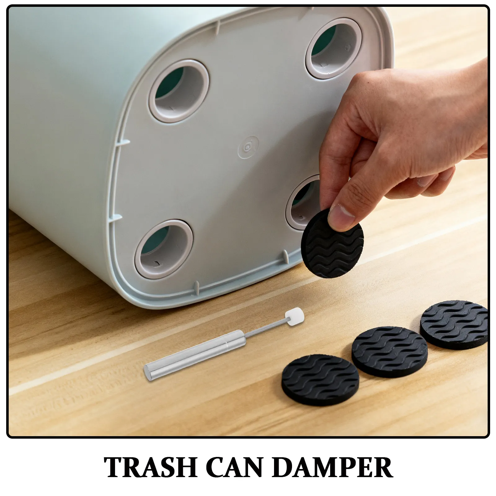 6Pcs Soft Close Trash Can Lid Damper Hydraulic Replacement Adjustable Quiet Closing Mechanism Buffer Piston for Kitchen Garbage