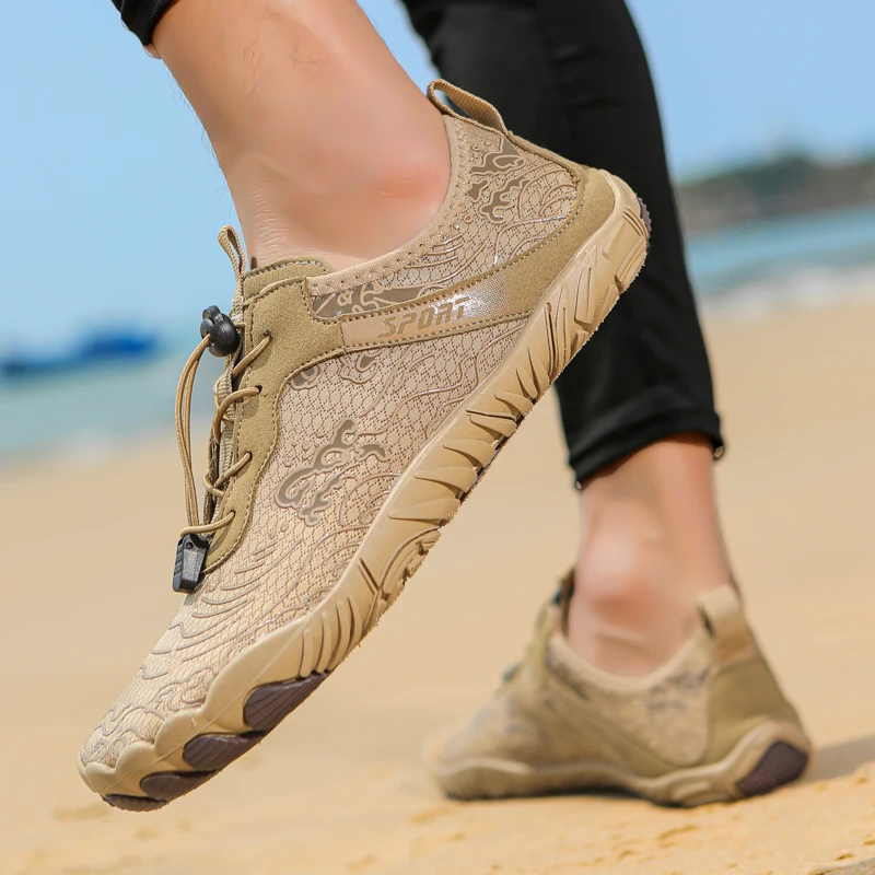 

Khaki Water Shoes Men Women Quick Dry Anti-Slip Barefoot Aqua Shoes for Beach Swim Wading