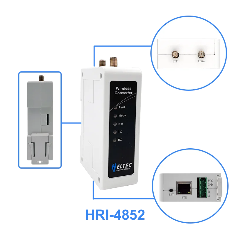 Heltec RS485 Modem Modbus  SX-1262 LoRa/LoRaWAN, Ethernet, LTE DTU