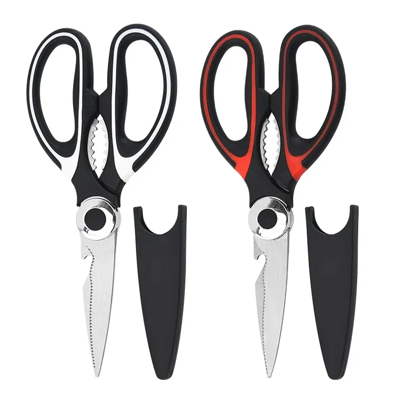 Stainless Steel Chicken Bone Scissors Meat Vegetable Cutter Kitchen Multifunction Scissors Knife Nutcracker Bottle Openers Tools