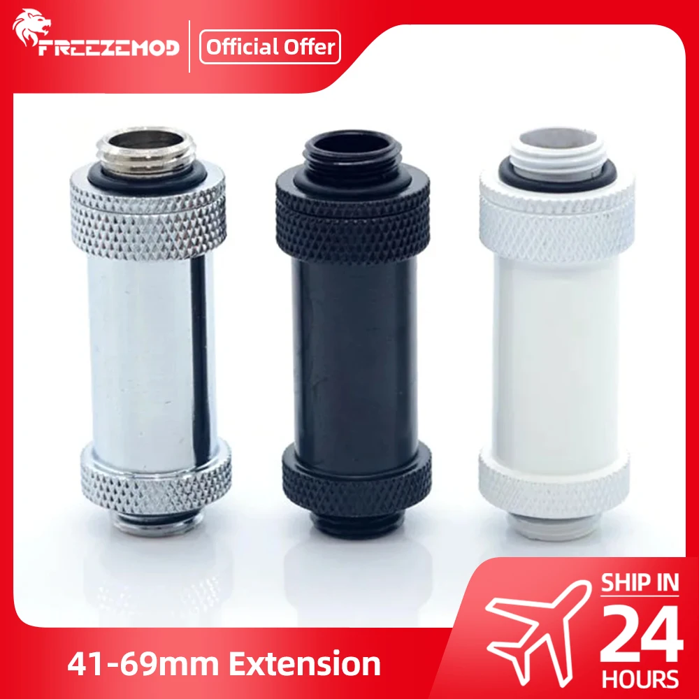 FREEZEMOD Extender Fitting 41-69mm Male-Male Extension 41mm 69mm G1/4 Thread Double Male Adapter Torque Water Cooler MOD SSJT-41