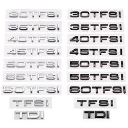 ABS Car 30 35 40 45 50 55 60 TFSI TDI Letters Logo Trunk Badge Emblem Decals Sticker For Audi A6 A1 Q3 Q5 Q7 A4 A3 B5 B6 B7 B8