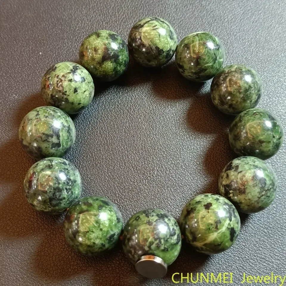 

Браслет из натурального тибетского камня, мужской и женский браслет из тибетского нефрита, серпантин, круглые бусины, один круглый браслет