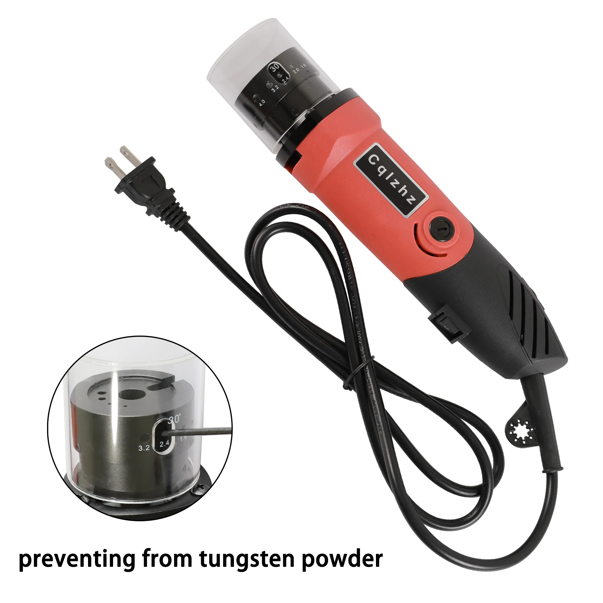 Moedor/afilador de eletrodo de tungstênio GhionChion para melhoria TIG 1/8" 3/8" 1/4" polegadas 22,5 ° e 30 °