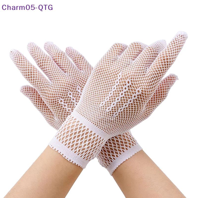 

New 1 Pair Hot Sale Fishnet Mesh Glove Fashion Women Lady Girl Glove Protection Lace Elegant Lady Style Gloves Black And White
