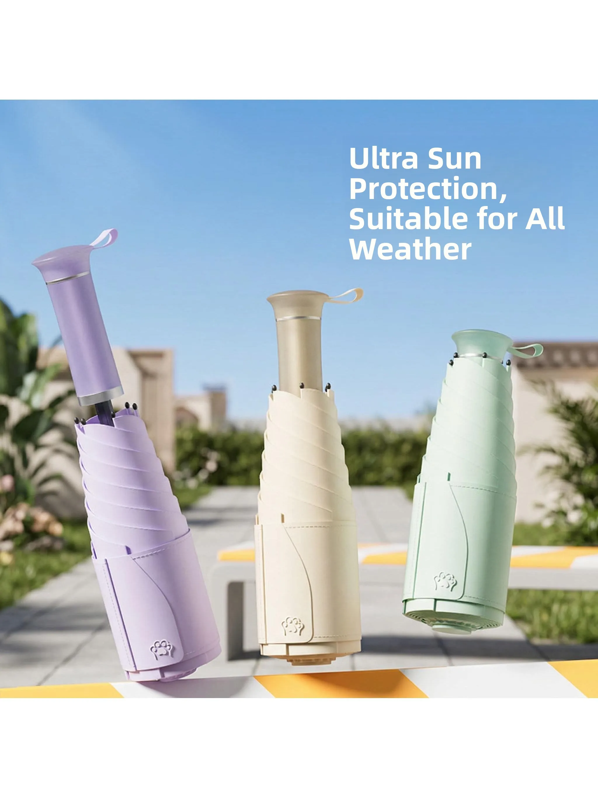 

Ультрапрочный зонт-капсула с УФ-защитой, от дождя и солнца, скрытая ручка, премиальный дизайн, черное покрытие