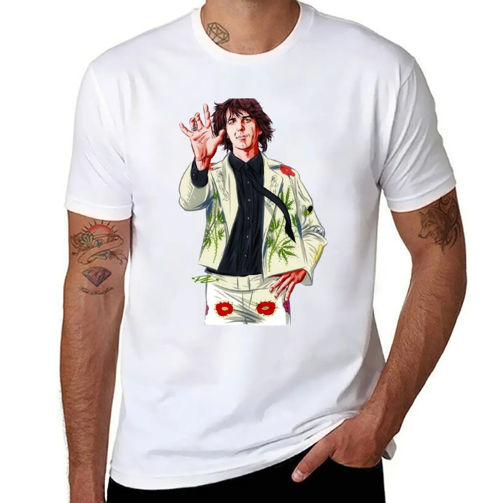 

Gram Parsons - An illustration by Paul Cemmick T-Shirt g man t shirts for men man t shirt cotton high quality T-Shirt