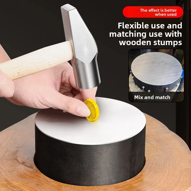 Steel Bench Block Anvil for Gold Silver Jewelry Forming - High Hardness Polished Surface Durable Goldsmith Workbench Tool