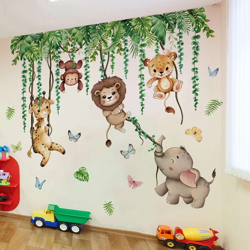 Baby Nursery Jungle Wallpaper - Duża naklejka ścienna Safari w dżungli