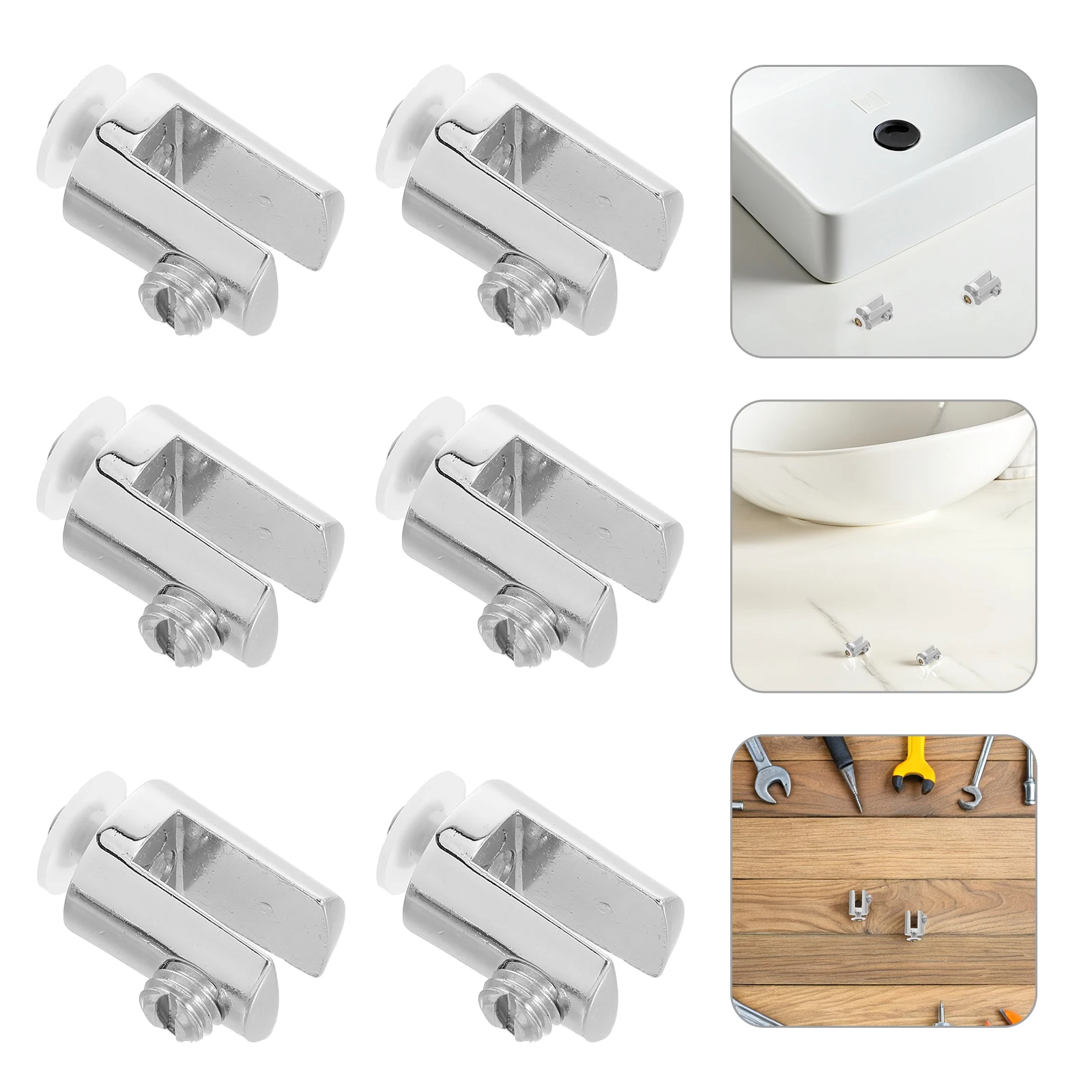 

Glass Clamp Bathroom Mirror Clip Brackets Holder Frameless Wall Clamps Clips Support