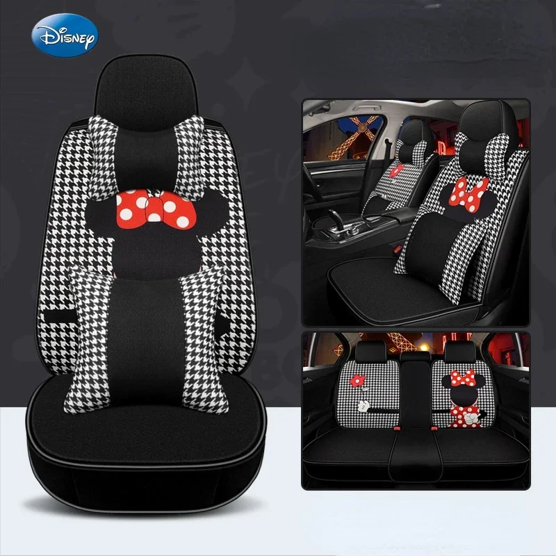 Disney Cartoon Car Seat Cushion Universal All-Season Seat Cover Car Accessories Interior Cute Female Seat Cover