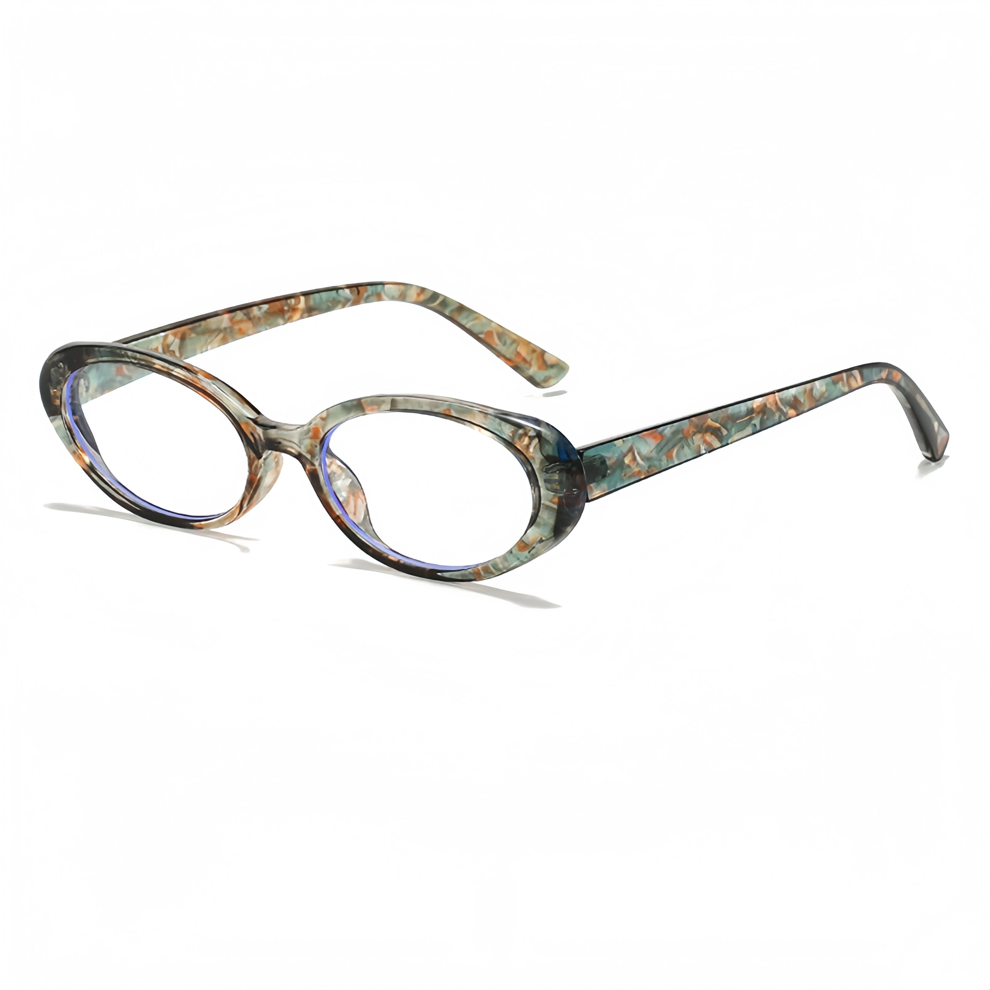 

Korean version elliptical fashion eyeglass frames for men and women, decorative anti-blue light glasses