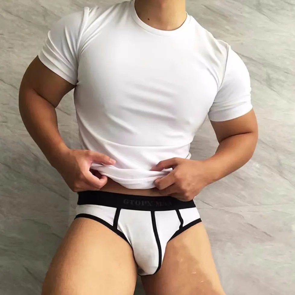 Men's Underwear Low Waist Sexy Cotton Breathable Big Bag Briefs Fitness Sports Mens Panties Gay Boxershorts Men Shorts Lingerie