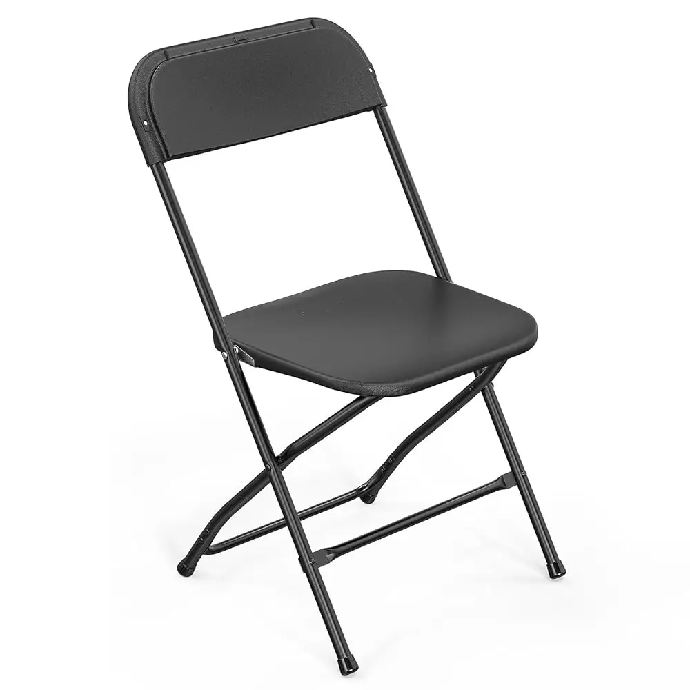 

1 Pa Bla Plastic Folding Chair, Indoor Outdoor Portable Stackable Commercial Seat With Steel Frame 350Lb. Acity For Events