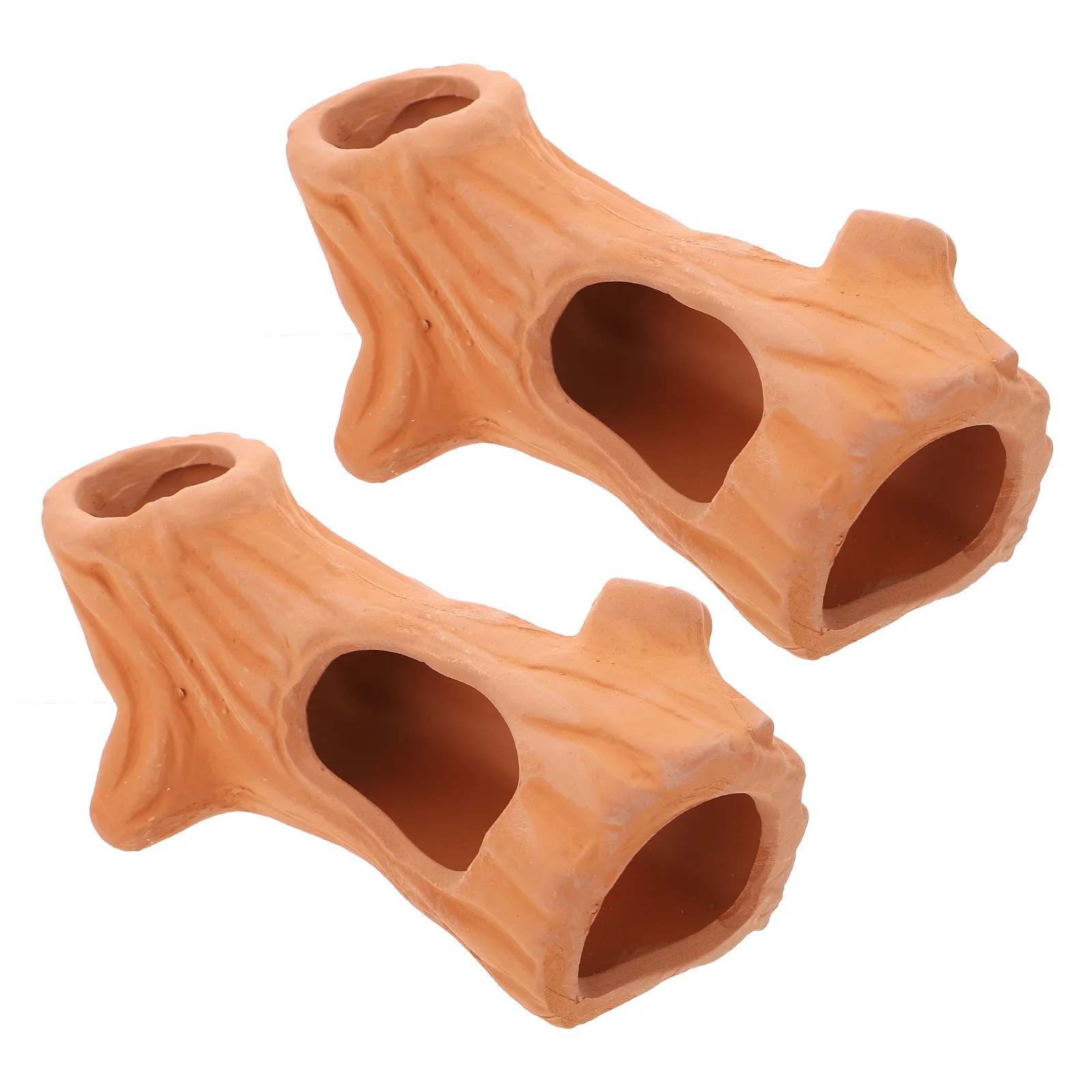 

2Pcs Fish Cave Ceramic Ornament Smooth Bottom Aquarium Decor Creative Hiding Place for Fish Shrimp Breeding