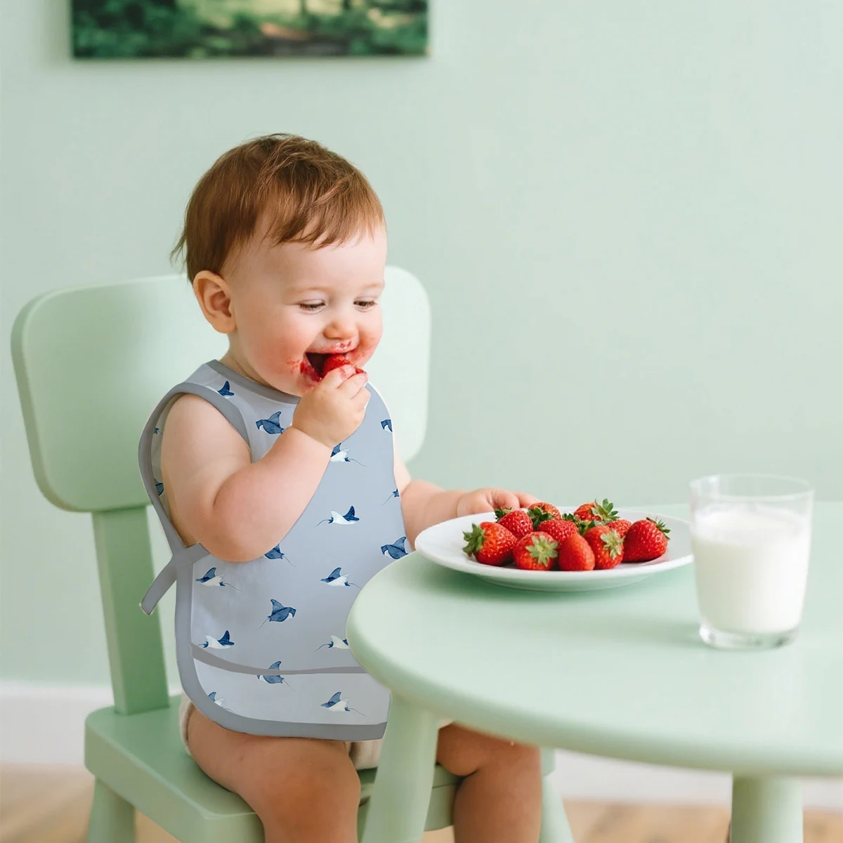 Elinfant Dirt Proof Soft Eating Bibs,Cute Cartoon Pattern Burp Cloths Baby 0-3 Years Waterproof Anti-dirty Feeding Bib