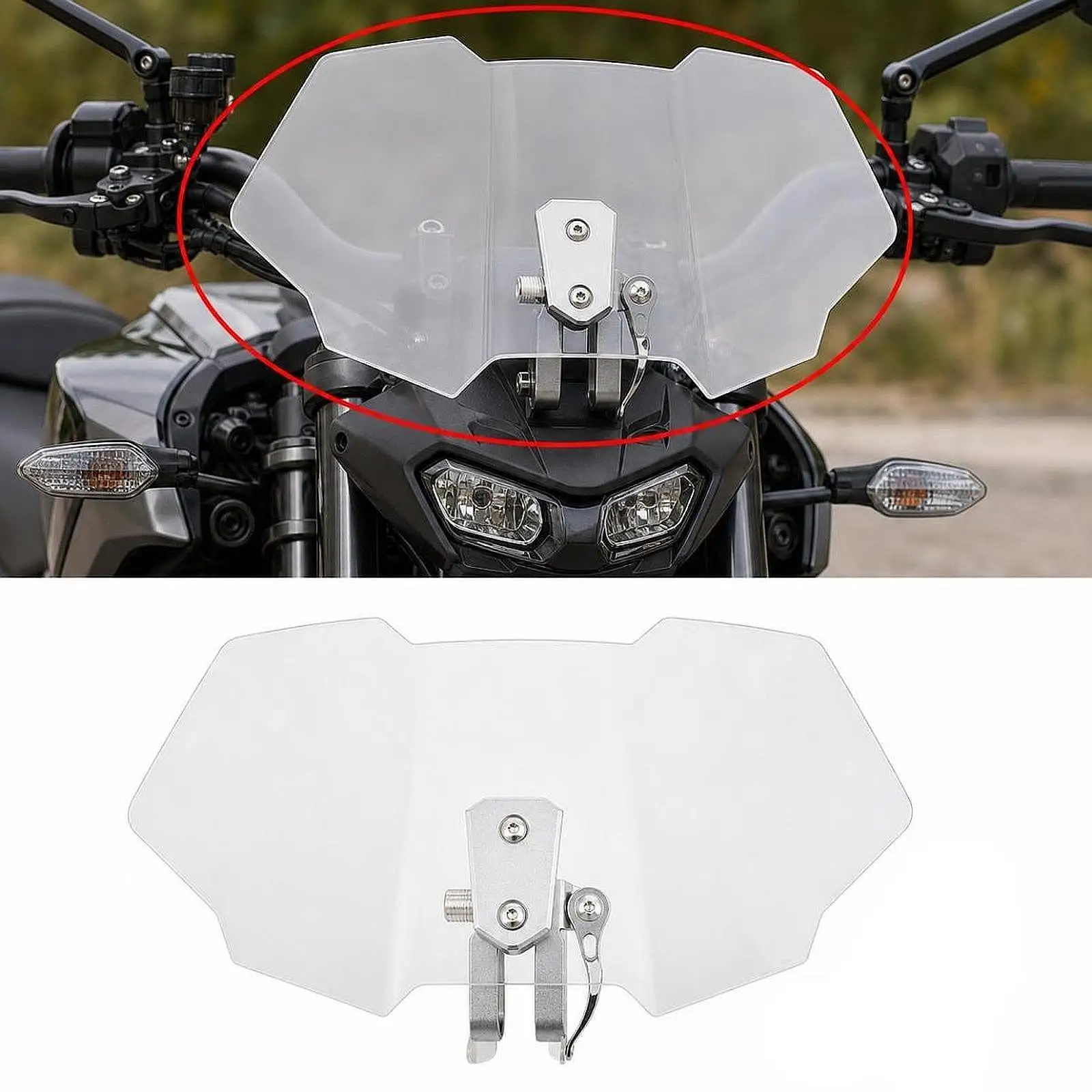 Large Wind Screen Deflector Sunshade Windproof Acrylic Motorcycle Accessories for Dashboard Modification