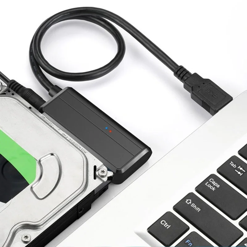 

Кабель SATA-USB 3.0 Адаптер адаптера жесткого диска SATA III Поддержка 3,5/2,5-дюймового жесткого диска/SSD с внешним адаптером питания 12 В/2 А